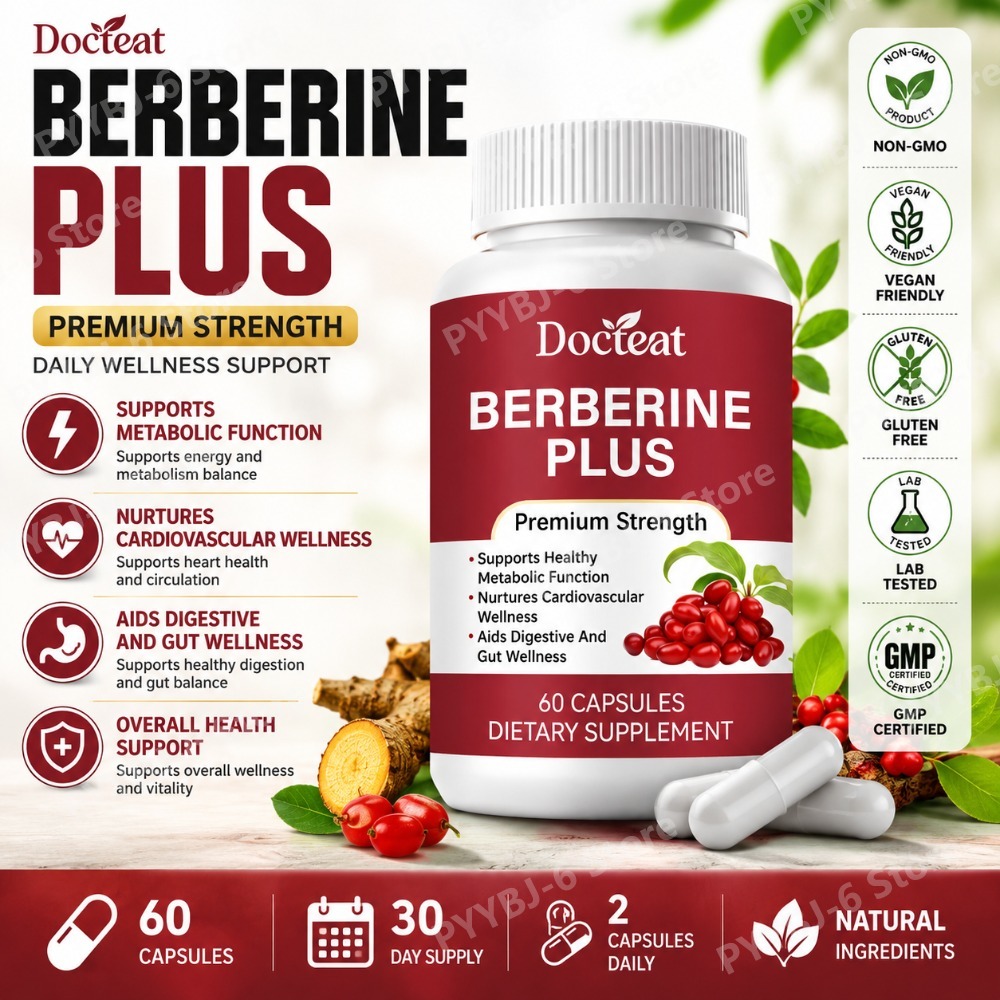 Herbal And Wellness - Berberine Plus Supplement 60Capsules Premium Strength