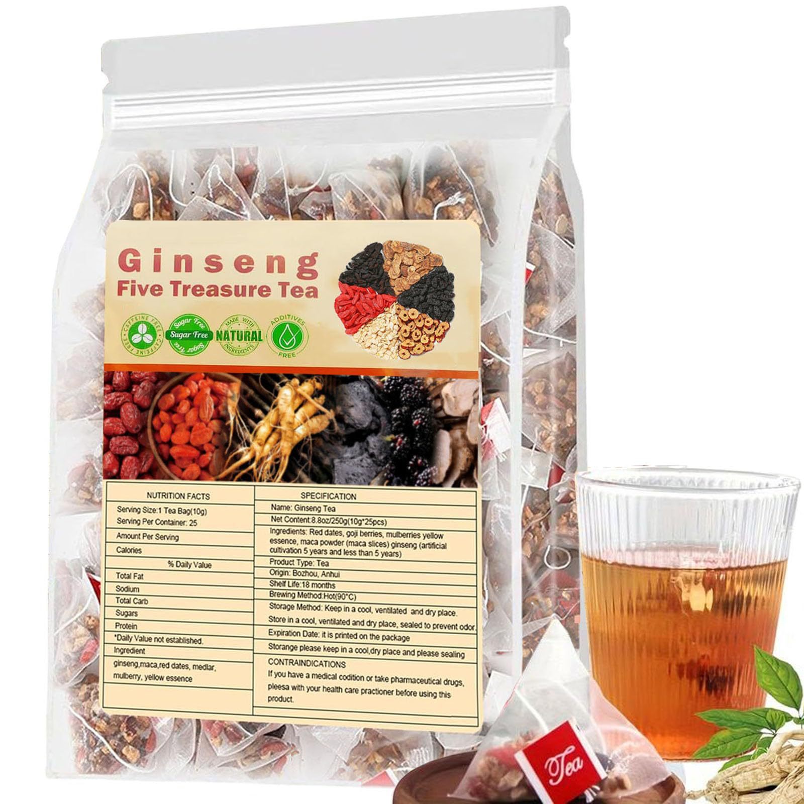 Ginseng Five Treasures Tea Kid - đánh giá và giá Herbal And Wellness