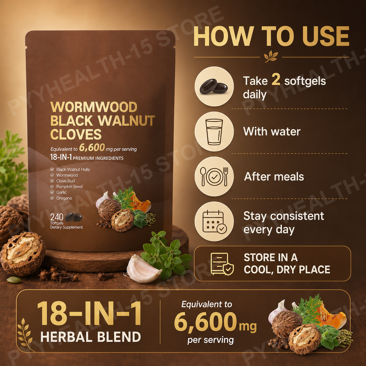 18-in-1 Wormwood Black Walnut  - đánh giá và giá Herbal And Wellness